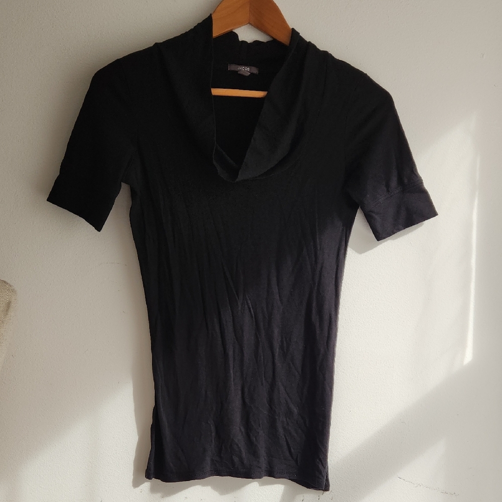 Jacob Cowl Neck Black T-Shirt